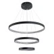 GloboStar® DIAMOND TRIO 61523 Κρεμαστό Φωτιστικό Δαχτυλίδι-Κύκλος LED CCT 100W 11200lm 360° AC 220-240V - Εναλλαγή Φωτισμού μέσω Τηλεχειριστηρίου All In One Ψυχρό 6000k+Φυσικό 4500k+Θερμό 2700k Dimmable Φ25+40+60cm - Μαυρο - 3 Χρόνια Εγγύηση