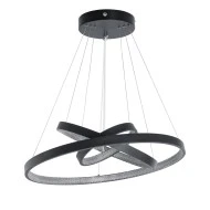 Κρεμαστό Φωτιστικό Δαχτυλίδι-Κύκλος LED DIAMOND TRIO CCT 100W 11200lm 360° AC 220-240V - Εναλλαγή Φωτισμού μέσω Τηλεχειριστηρίου All In One- Μαύρο