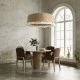 GloboStar® PUERTORICO 02095 Boho Κρεμαστό Φωτιστικό Καπέλο Τριφωτο 3 x E27 IP20 Μπεζ & Λευκό Σχοινί - Μ80 x Π80 x Υ27cm