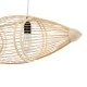 GloboStar® FISH 01927 Μοντέρνο Κρεμαστό Φωτιστικό Οροφής  2 x E27 AC 220-240V IP20 - Μ130 x Π42 x Υ42cm - Μπεζ Ξύλινο Πλέγμα
