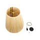 GloboStar® SALERNO 02334 Boho Κρεμαστό Φωτιστικό Πλέγμα Μονόφωτο 1 x E27 IP20 Μπεζ, Καφέ & Κίτρινο Νήμα - Μ50 x Π50 x Υ60cm