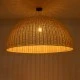 GloboStar® MONTANA 02380 Boho Κρεμαστό Φωτιστικό Καμπάνα Μονόφωτο 1 x E27 IP20 Μπεζ Ξύλο - Μ120 x Π120 x Υ60cm