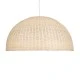 GloboStar® MONTANA 02380 Boho Κρεμαστό Φωτιστικό Καμπάνα Μονόφωτο 1 x E27 IP20 Μπεζ Ξύλο - Μ120 x Π120 x Υ60cm
