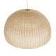 GloboStar® MONTANA 02380 Boho Κρεμαστό Φωτιστικό Καμπάνα Μονόφωτο 1 x E27 IP20 Μπεζ Ξύλο - Μ120 x Π120 x Υ60cm