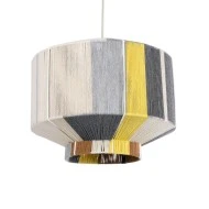 Boho Κρεμαστό Φωτιστικό Καπέλο SALERNO Μονόφωτο 1 x E27 IP20 Πολύχρωμο Σχοινί - Μ40 x Π40 x Υ35cm