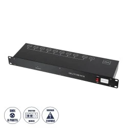 Διακλαδωτής & ενισχυτής σήματος DMX 8 καναλιών Rack Mount AC 220-240V IP20 Μ48xΠ17xΥ4.5cm
