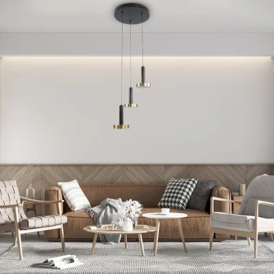 Κρεμαστό Φωτιστικό ZANE LED 18W 2016lm CCT Dimmable – Μαύρο & Χρυσό, Τηλεχειριστήριο, 2700K-4500K-6000K