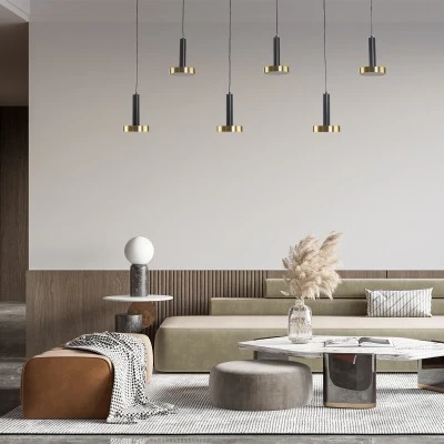 Κρεμαστό Φωτιστικό ZANE LED 100W 11200lm CCT Dimmable – Μαύρο & Χρυσό, Τηλεχειριστήριο, 2700K-4500K-6000K