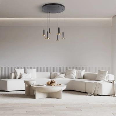 Κρεμαστό Φωτιστικό ZANE LED 100W 11200lm CCT Dimmable – Μαύρο & Χρυσό, Τηλεχειριστήριο, 2700K-4500K-6000K