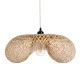 GloboStar® MEXICO 00719 Boho Κρεμαστό Φωτιστικό Ανάρτηση Μονόφωτο 1 x E27 IP20 Μπεζ Ξύλο - Μ65 x Π46 x Y30cm