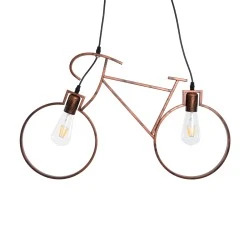 Vintage κρεμαστό φωτιστικό BIKE με Ντουί 2 x E27 AC 220-240V IP20 - Χάλκινο