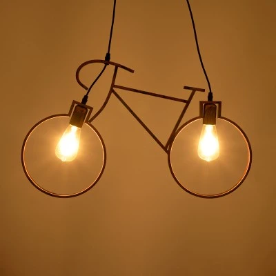 Vintage κρεμαστό φωτιστικό BIKE με Ντουί 2 x E27 AC 220-240V IP20 - Χάλκινο
