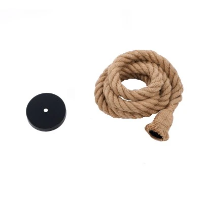 Boho Κρεμαστό Φωτιστικό Οροφής με Ντουί 1 x E27 AC 220-240V IP20 - Μπεζ - Μ3.5 x Π3.5 x Υ200cm GloboStar® ROPE 01018 Vintage Industrial Κρεμαστό Φωτιστικό Οροφής Μονόφωτο 1 x E27 με 2 μέτρα Μπεζ Σχοινί Φ3.5 x Y200cm