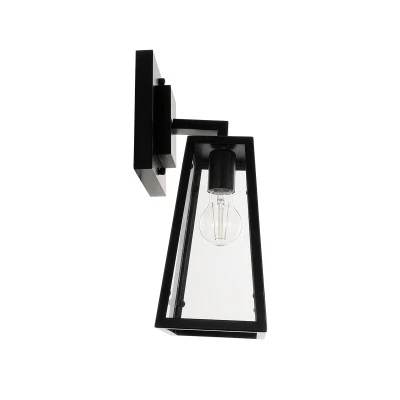 Vintage επιτοίχια απλίκα kelvo® ASETYLIN για λάμπα E27 AC 220-240V IP20 μαύρη 18x17x37cm 01032