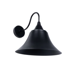 Vintage επιτοίχιο φωτιστικό kelvo® BELL μονόφωτο με ντουί E27 AC 220-240V IP20 μαύρο 35x28.5x30cm