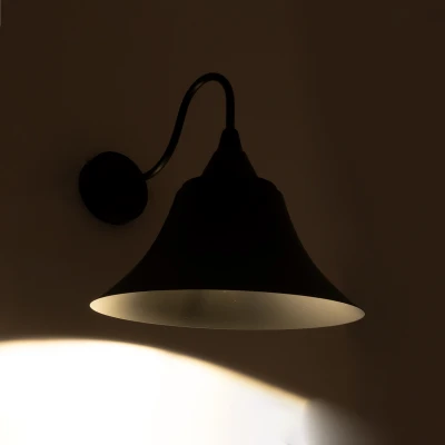 Vintage επιτοίχιο φωτιστικό kelvo® BELL μονόφωτο με ντουί E27 AC 220-240V IP20 μαύρο 35x28.5x30cm