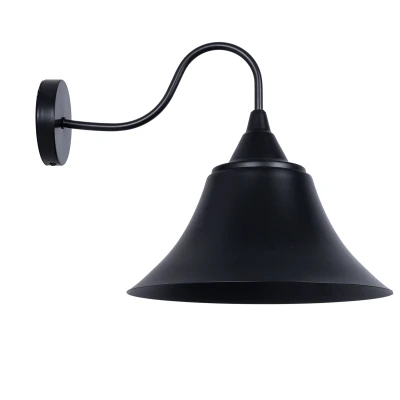 Vintage επιτοίχιο φωτιστικό kelvo® BELL μονόφωτο με ντουί E27 AC 220-240V IP20 μαύρο 35x28.5x30cm