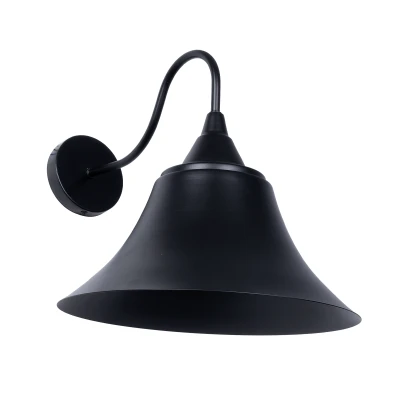 Vintage επιτοίχιο φωτιστικό kelvo® BELL μονόφωτο με ντουί E27 AC 220-240V IP20 μαύρο 35x28.5x30cm