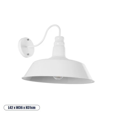 Vintage επιτοίχια απλίκα kelvo® SORD για λάμπα με ντουί E27 AC 220-240V IP20 λευκή 36x42x32cm 01051