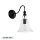 Vintage φωτιστικό τοίχου - απλίκα με ντουί 1 x E27 kelvo® LILLY AC 220-240V IP20 μαύρο & διάφανο 38x20x37cm 01064 Vintage φωτιστικό τοίχου - απλίκα με ντουί 1 x E27 kelvo® LILLY AC 220-240V IP20 μαύρο & διάφανο 38x20x37cm 01064