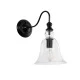Vintage φωτιστικό τοίχου - απλίκα με ντουί 1 x E27 kelvo® LILLY AC 220-240V IP20 μαύρο & διάφανο 38x20x37cm 01064 Vintage φωτιστικό τοίχου - απλίκα με ντουί 1 x E27 kelvo® LILLY AC 220-240V IP20 μαύρο & διάφανο 38x20x37cm 01064