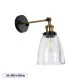 GloboStar® LYDIA 01071 Vintage Φωτιστικό Τοίχου Απλίκα Μονόφωτο Χρυσό Μεταλλικό με Γυάλινη Καμπάνα Φ14 x Μ25.5 x Π14.5 x Υ29.5cm