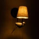 Vintage φωτιστικό τοίχου kelvo® DOVE για λάμπα με ντουί E14 AC 220-240V IP20 μαύρο & μπεζ 30x15x36cm 01084