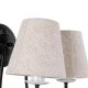 GloboStar® DOVE 01086 Vintage Φωτιστικό Τοίχου - Απλίκα Δίφωτο 2 x E14 AC 220-240V IP20 - Μ28 x Π28 x Υ30cm - Μαύρο Μεταλλικό με Μπεζ Υφασμάτινο Καπέλο