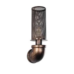 Vintage φωτιστικό τοίχου - απλίκα kelvo® RAZA με ντουί E27 AC 220-240V IP20 χάλκινο 13x12x38cm 01105