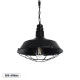 GloboStar® CRANE 01109 Vintage Industrial Κρεμαστό Φωτιστικό Οροφής Μονόφωτο 1 x E27 Μαύρο Μεταλλικό Καμπάνα Πλέγμα με Μπεζ Σχοινί Φ36 x Y25cm