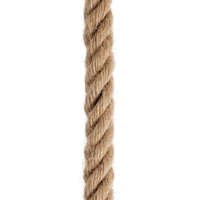 GloboStar® CRANE 01109 Vintage Industrial Κρεμαστό Φωτιστικό Οροφής Μονόφωτο 1 x E27 Μαύρο Μεταλλικό Καμπάνα Πλέγμα με Μπεζ Σχοινί Φ36 x Y25cm