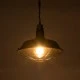 GloboStar® CRANE 01109 Vintage Industrial Κρεμαστό Φωτιστικό Οροφής Μονόφωτο 1 x E27 Μαύρο Μεταλλικό Καμπάνα Πλέγμα με Μπεζ Σχοινί Φ36 x Y25cm
