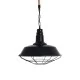 GloboStar® CRANE 01109 Vintage Industrial Κρεμαστό Φωτιστικό Οροφής Μονόφωτο 1 x E27 Μαύρο Μεταλλικό Καμπάνα Πλέγμα με Μπεζ Σχοινί Φ36 x Y25cm