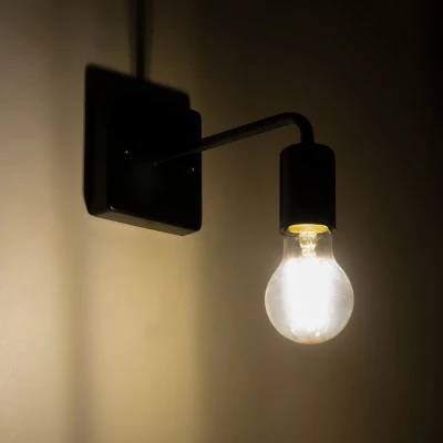 Φωτιστικό τοίχου απλίκα kelvo® MISSAM με ντουί E27 AC 220-240V IP20 μαύρο 14x20x10cm 01119