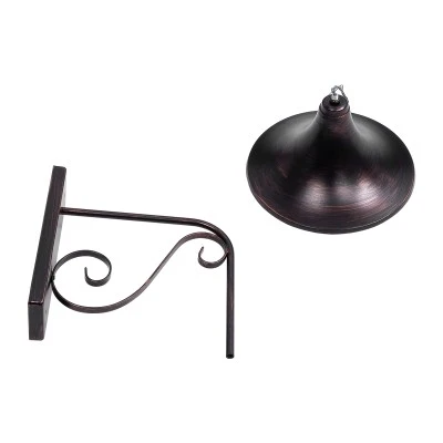 GloboStar® ANNIEL 01124 Vintage Φωτιστικό Τοίχου - Απλίκα Μονόφωτο 1 x E27 AC 220-240V IP20 - Μ27 x Π40 x Υ56cm - Καφέ Σκουριά Μεταλλικό Καμπάνα