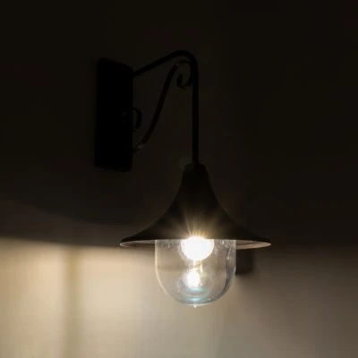 GloboStar® ANNIEL 01124 Vintage Φωτιστικό Τοίχου - Απλίκα Μονόφωτο 1 x E27 AC 220-240V IP20 - Μ27 x Π40 x Υ56cm - Καφέ Σκουριά Μεταλλικό Καμπάνα
