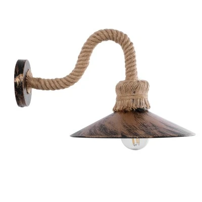Vintage επιτοίχια απλίκα kelvo® ROBLY με ντουί E27 1xE27 AC 220-240V IP20 χάλκινο & μπεζ 26x36x22cm 01125