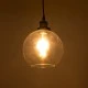 GloboStar® WICKHAM 01170 Vintage Κρεμαστό Φωτιστικό Μπάλα Μονόφωτο 1 x E27 IP20 Διάφανο Γυαλί με Μαύρο & Χρυσό Μέταλλο - Μ20 x Π20 x Y25cm