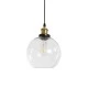 GloboStar® WICKHAM 01170 Vintage Κρεμαστό Φωτιστικό Μπάλα Μονόφωτο 1 x E27 IP20 Διάφανο Γυαλί με Μαύρο & Χρυσό Μέταλλο - Μ20 x Π20 x Y25cm