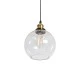 GloboStar® WICKHAM 01170 Vintage Κρεμαστό Φωτιστικό Μπάλα Μονόφωτο 1 x E27 IP20 Διάφανο Γυαλί με Μαύρο & Χρυσό Μέταλλο - Μ20 x Π20 x Y25cm
