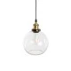 GloboStar® WICKHAM 01170 Vintage Κρεμαστό Φωτιστικό Μπάλα Μονόφωτο 1 x E27 IP20 Διάφανο Γυαλί με Μαύρο & Χρυσό Μέταλλο - Μ20 x Π20 x Y25cm