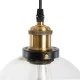 GloboStar® WICKHAM 01170 Vintage Κρεμαστό Φωτιστικό Μπάλα Μονόφωτο 1 x E27 IP20 Διάφανο Γυαλί με Μαύρο & Χρυσό Μέταλλο - Μ20 x Π20 x Y25cm