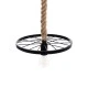 GloboStar® VELO 01185 Vintage Industrial Κρεμαστό Φωτιστικό Οροφής Μονόφωτο 1 x E27 Μαύρο Μεταλλικό Πλέγμα με Μπεζ Σχοινί Φ30 x Y16cm