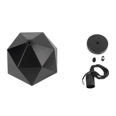 Μοντέρνο κρεμαστό φωτιστικό οροφής HEXAGON μονόφωτο AC 220-240V μαύρο χρυσό μεταλλικό καμπάνα Φ25