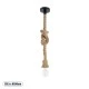 GloboStar® ROPE 01278 Vintage Κρεμαστό Φωτιστικό Ανάρτηση Μονόφωτο 1 x E27 IP20 Μπεζ Σχοινί - Μ3.5 x Π3.5 x Y100cm