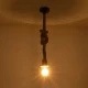GloboStar® ROPE 01278 Vintage Κρεμαστό Φωτιστικό Ανάρτηση Μονόφωτο 1 x E27 IP20 Μπεζ Σχοινί - Μ3.5 x Π3.5 x Y100cm