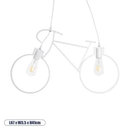 Vintage κρεμαστό φωτιστικό BIKE με ντουί 2 x E27 AC 220-240V IP20 - Λευκό