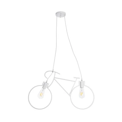 Vintage κρεμαστό φωτιστικό BIKE με ντουί 2 x E27 AC 220-240V IP20 - Λευκό Vintage κρεμαστό φωτιστικό BIKE με ντουί 2 x E27 AC 220-240V IP20 - Λευκό