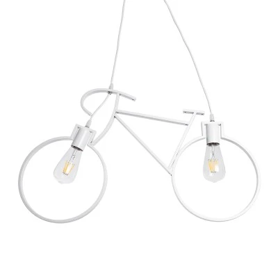 Vintage κρεμαστό φωτιστικό BIKE με ντουί 2 x E27 AC 220-240V IP20 - Λευκό Vintage κρεμαστό φωτιστικό BIKE με ντουί 2 x E27 AC 220-240V IP20 - Λευκό