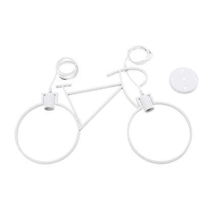 Vintage κρεμαστό φωτιστικό BIKE με ντουί 2 x E27 AC 220-240V IP20 - Λευκό Vintage κρεμαστό φωτιστικό BIKE με ντουί 2 x E27 AC 220-240V IP20 - Λευκό